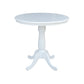 Dining Essentials - 36" Round Table Top w/ 36" H Traditional Pedestal w/ Extension in Pure White