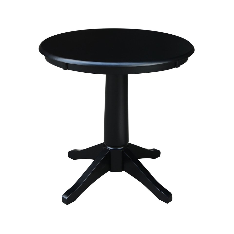 Dining Essentials - 30" Round Table Top w/ 30" H Transitional Pedestal in Black