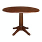 Dining Essentials - 42" Drop Leaf Table Top w/ 30" H Transitional Pedestal in Espresso
