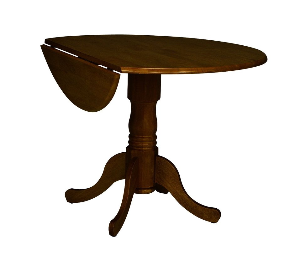 Dining Essentials - Round Drop Leaf Pedestal Table in Espresso