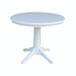 Dining Essentials - 36" Round Table Top w/ 30" H Transitional Pedestal in Pure White