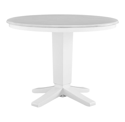 Hampton - 42" Round Table Top w/ 30" H Aria Pedestal in Chalk & White