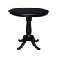 Dining Essentials - 36" Round Table Top w/ 36" H Traditional Pedestal w/ Extension in Black