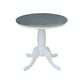 Dining Essentials - 30" Round Table Top w/ 30" H Traditional Pedestal in Heather Gray & White