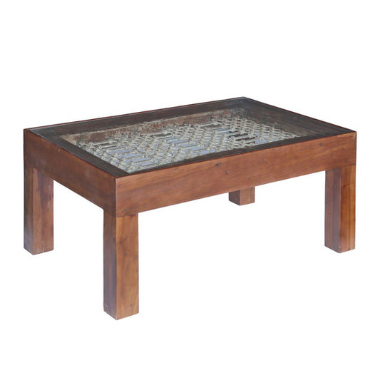 Wooden Jali Window Coffee Table