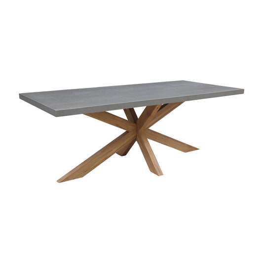PARKS: Outdoor Living - Rectangular Table Top w/ Leg Base in Gray & Teak