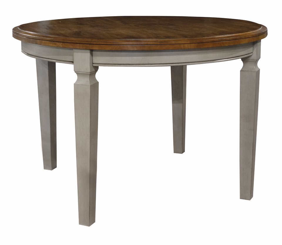 Vista - Solid Round Table Top in Hickory & Stone