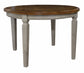 Vista - Solid Round Table Top in Hickory & Stone