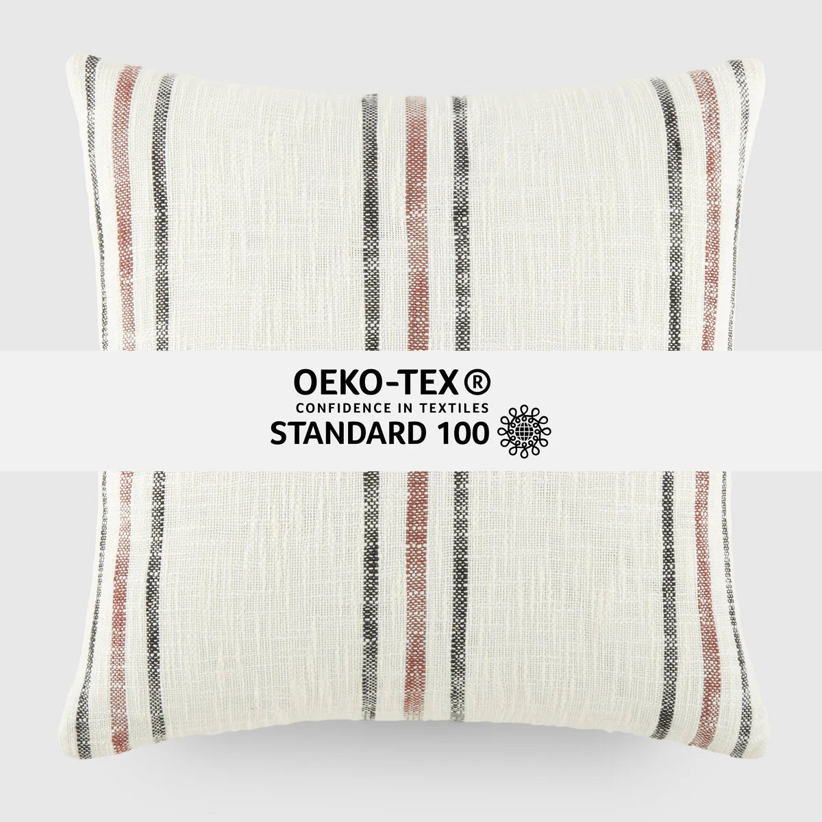Framed Stripe Yarn-Dyed Cotton Decor Throw Pillow Cover