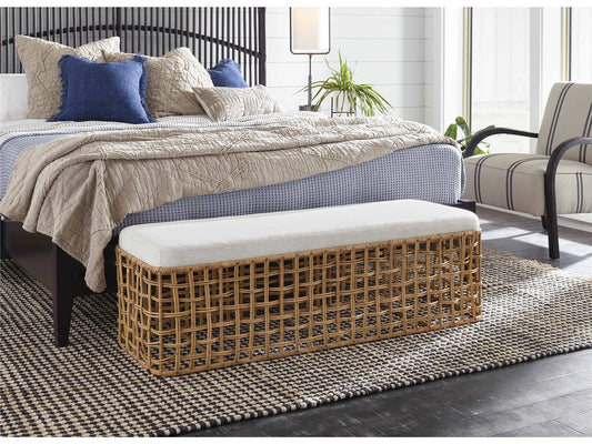 UNIVERSAL - GETAWAY COASTAL LIVING HOME RATTAN BENCH