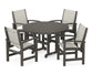 Polywood - Coastal 5-Piece Round Farmhouse Dining Set - FREE SHIPPING