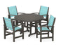 Polywood - Coastal 5-Piece Round Farmhouse Dining Set - FREE SHIPPING