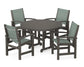 Polywood - Coastal 5-Piece Round Farmhouse Dining Set - FREE SHIPPING