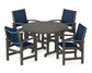 Polywood - Coastal 5-Piece Round Farmhouse Dining Set - FREE SHIPPING