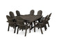 Polywood - Vineyard Curveback Adirondack 9-Piece Nautical Trestle Dining Set - FREE SHIPPING