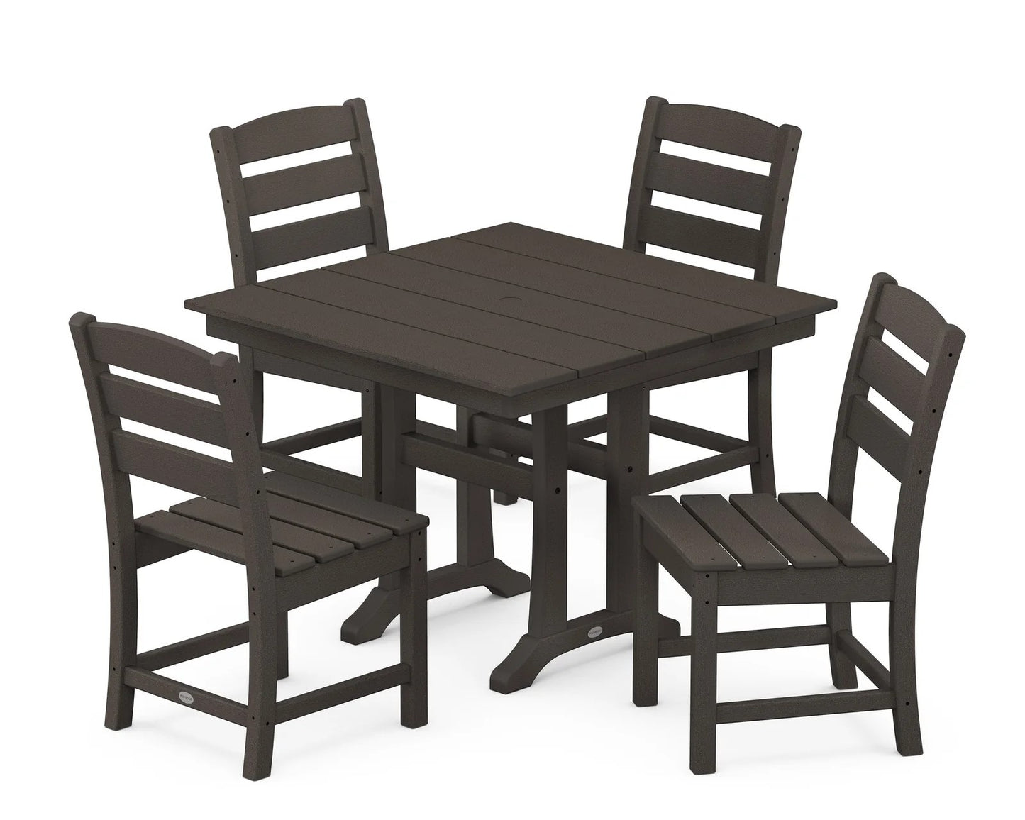 Polywood - Lakeside 5-Piece Farmhouse Trestle Side Chair Dining Set - FREE SHIPPING