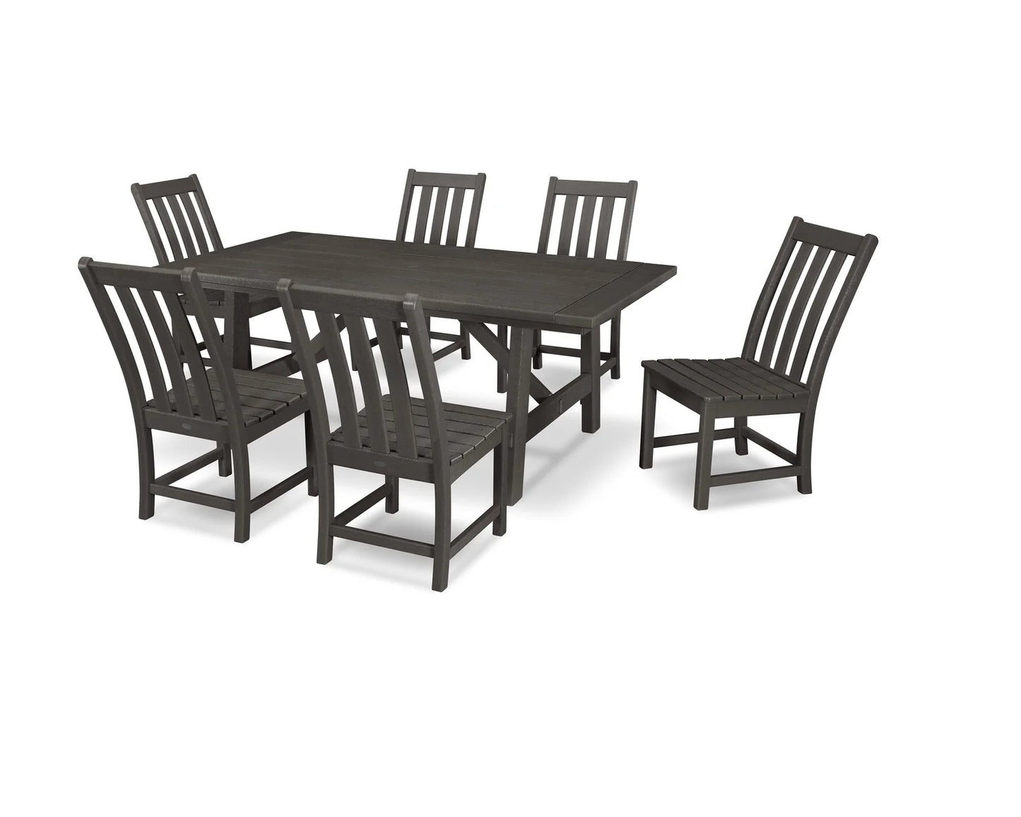 Polywood - Vineyard 7-Piece Rustic Farmhouse Side Chair Dining Set - FREE SHIPPING