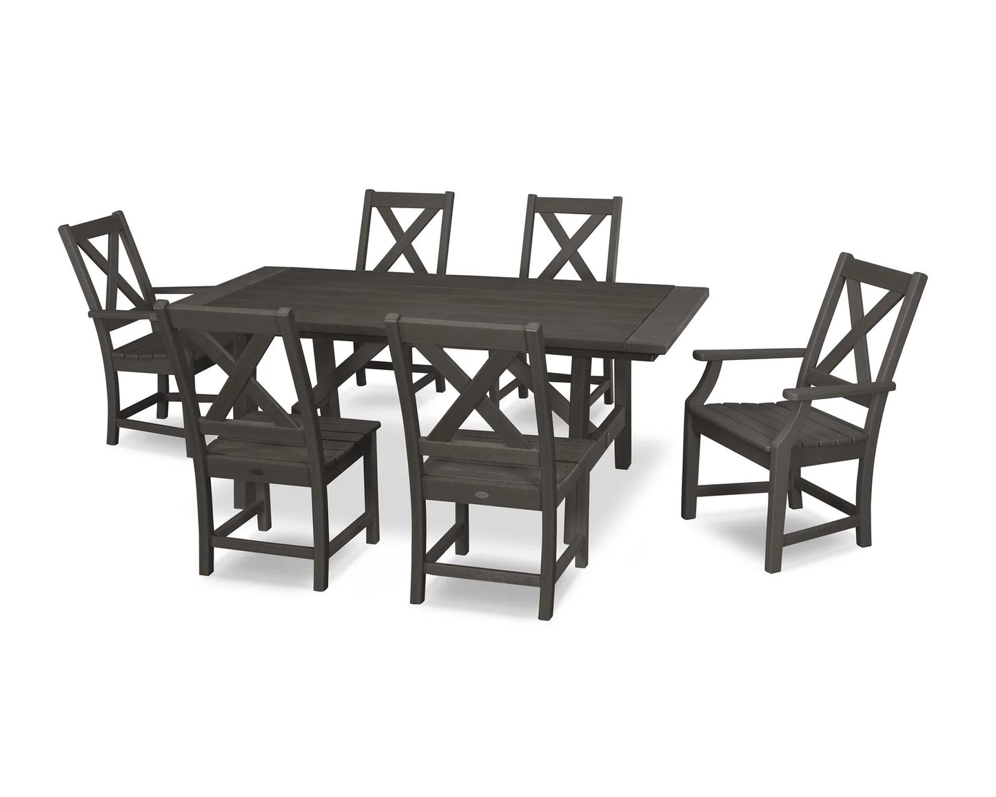 Polywood - Braxton 7-Piece Rustic Farmhouse Dining Set - FREE SHIPPING