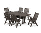 Polywood - Vineyard Folding Chair 7-Piece Farmhouse Dining Set with Trestle Legs - FREE SHIPPING