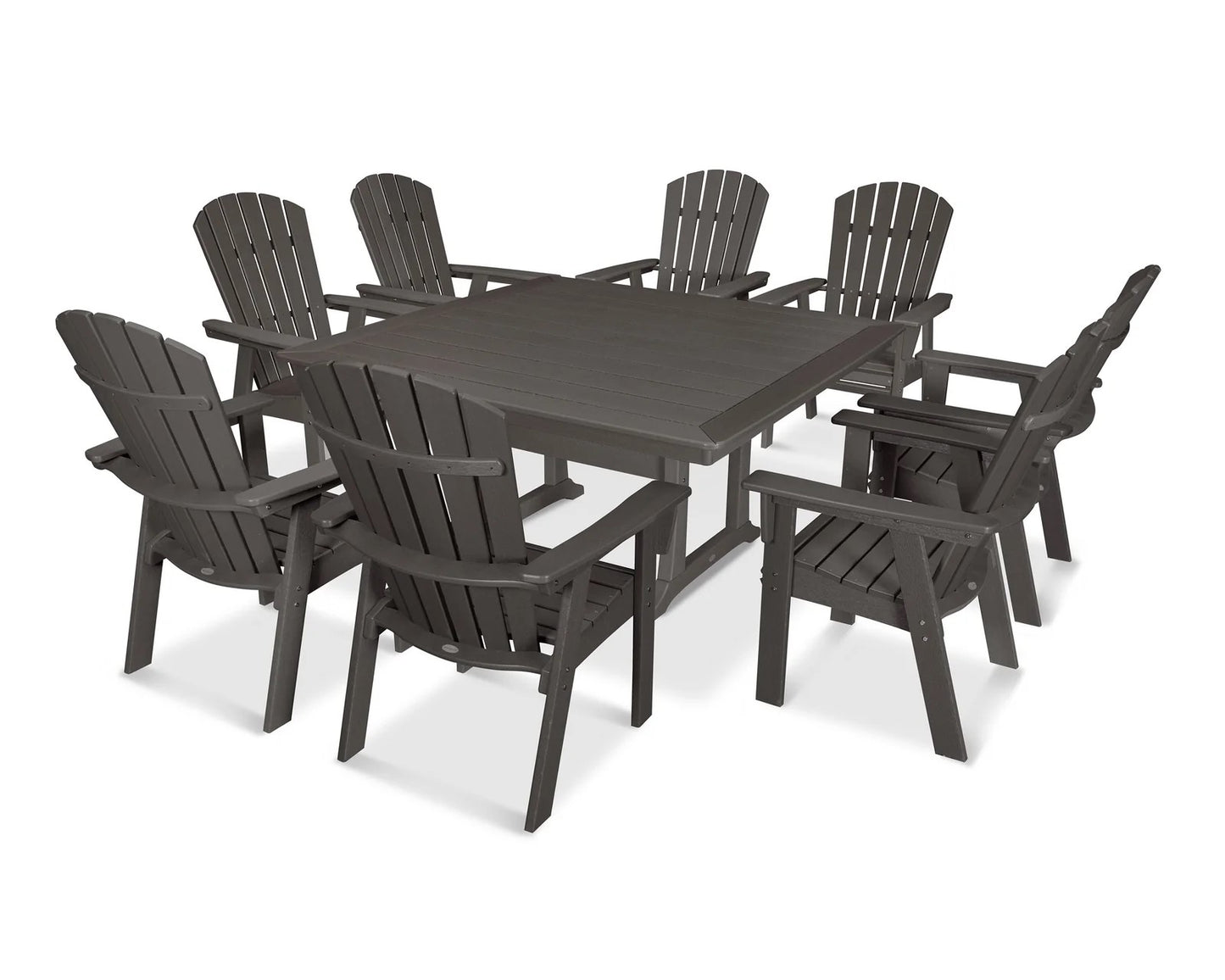 Polywood - Nautical Adirondack 9-Piece Trestle Dining Set - FREE SHIPPING