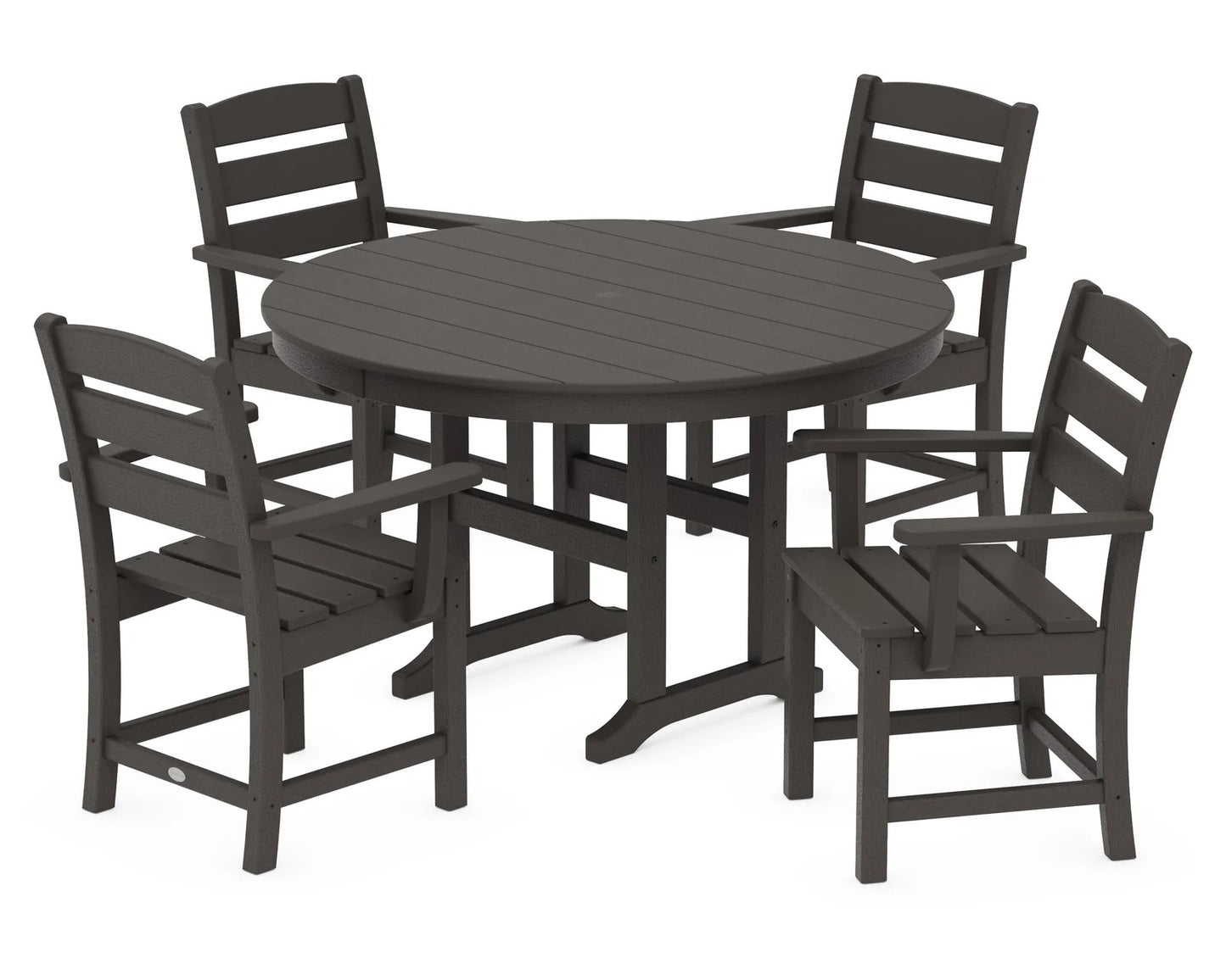Polywood - Lakeside 5-Piece Round Farmhouse Dining Set - FREE SHIPPING