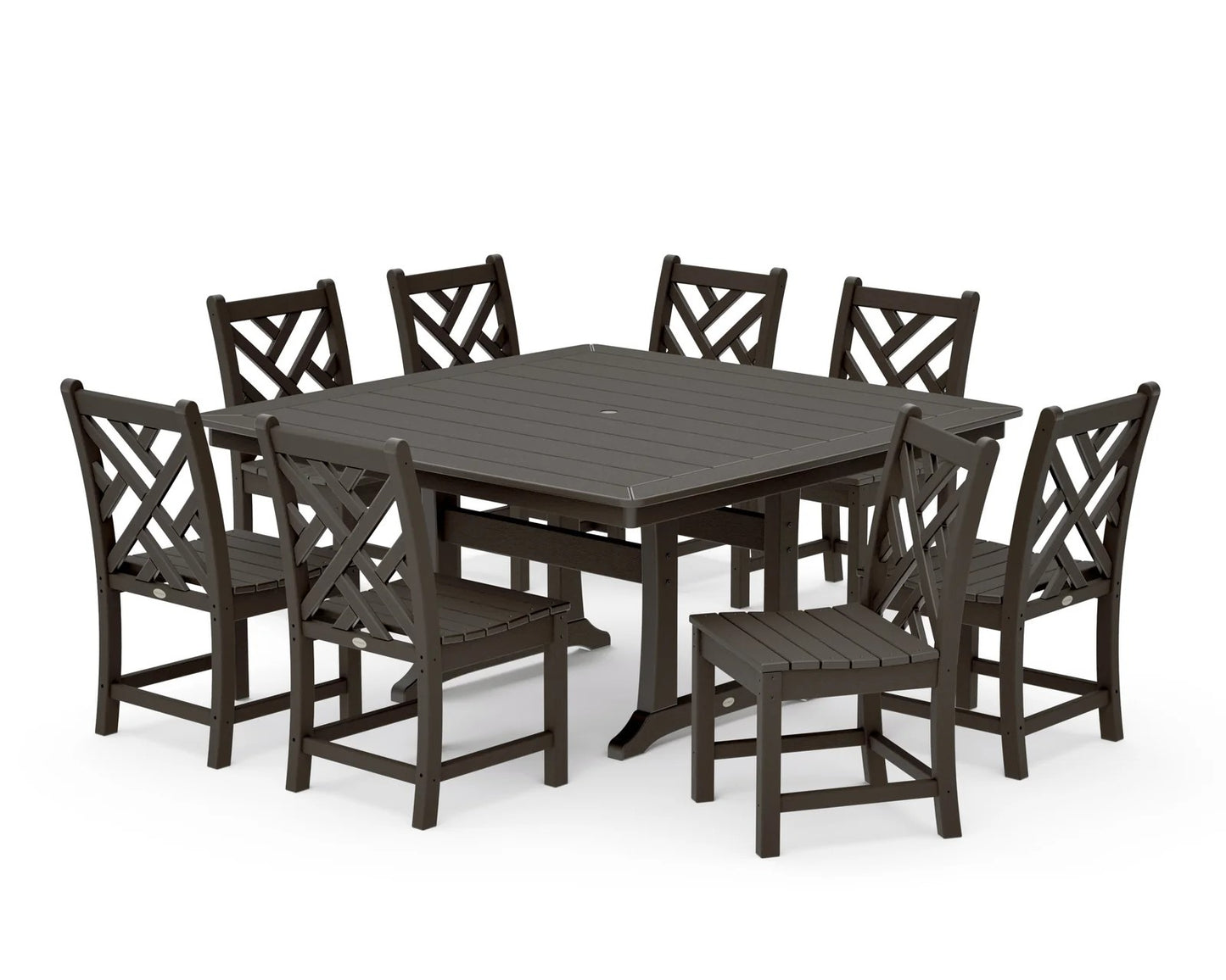 Polywood - Chippendale 9-Piece Nautical Trestle Dining Set - FREE SHIPPING
