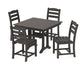 Polywood - La Casa Café 5-Piece Farmhouse Trestle Side Chair Dining Set - FREE SHIPPING