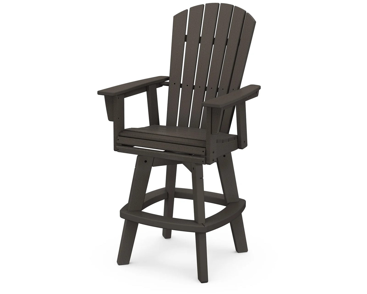 Polywood - Nautical Curveback Adirondack Swivel Bar Chair - FREE SHIPPING