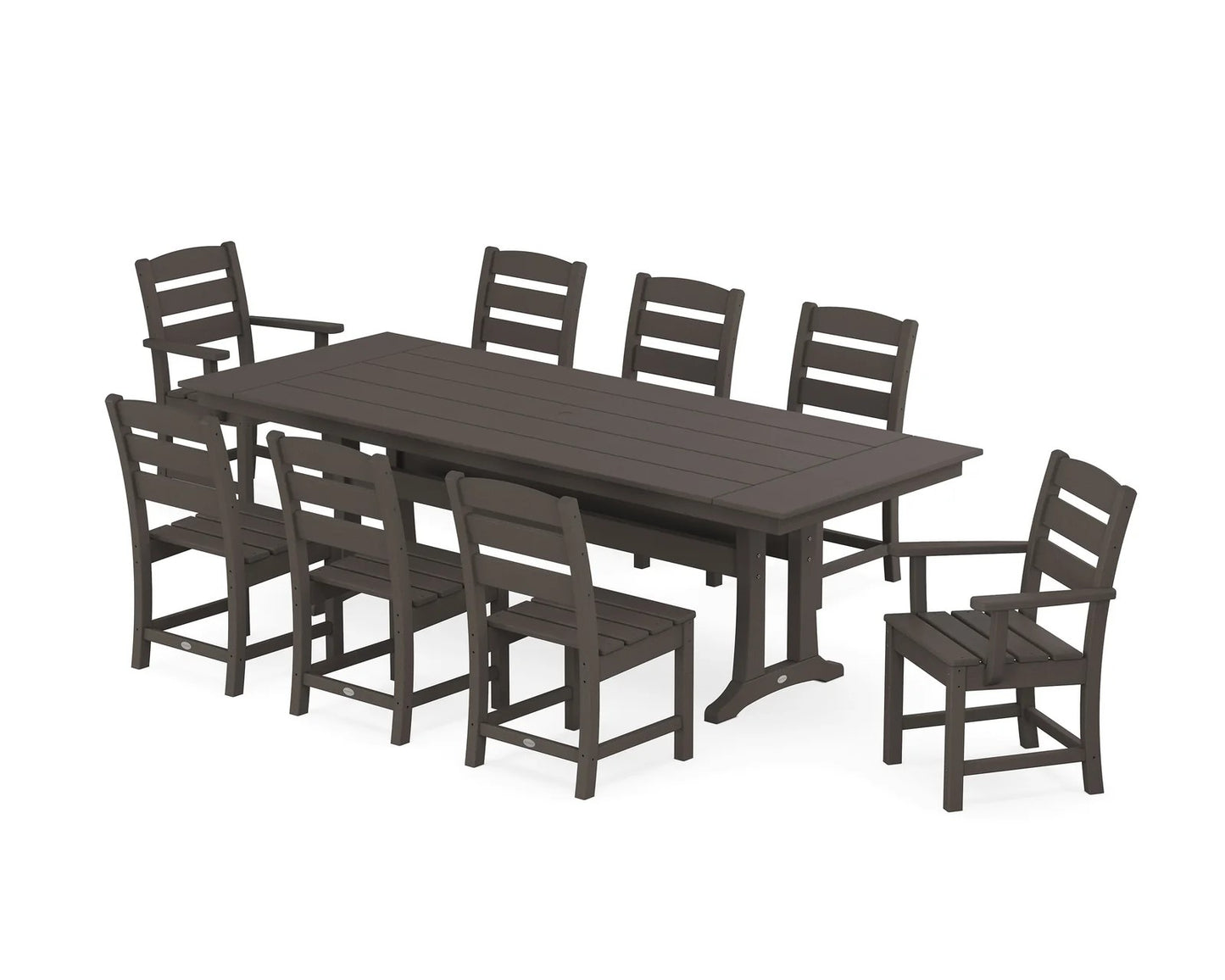 Polywood - Lakeside 9-Piece Farmhouse Dining Set with Trestle Legs - FREE SHIPPING