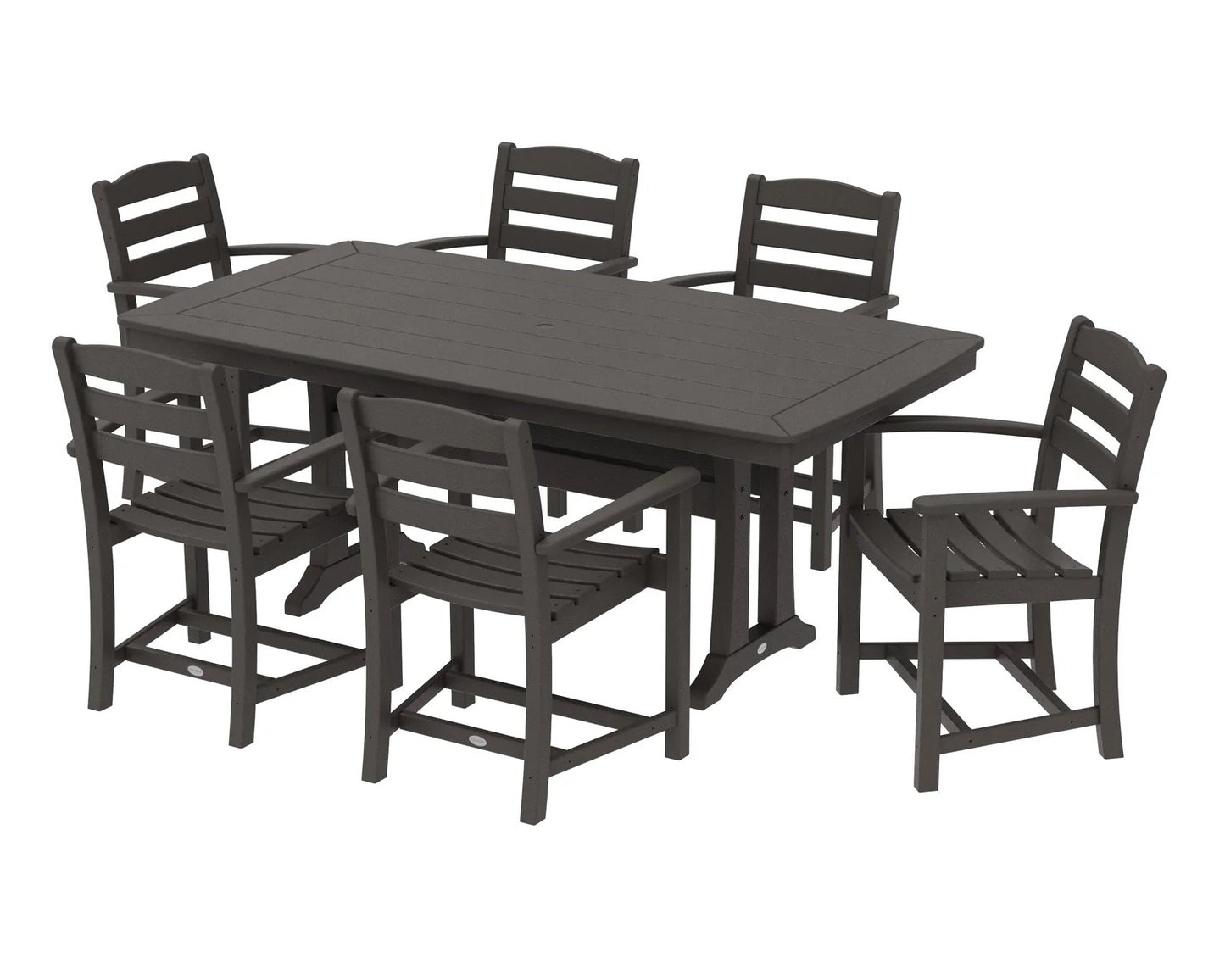 Polywood - La Casa Café 7-Piece Arm Chair Dining Set with Trestle Legs - FREE SHIPPING