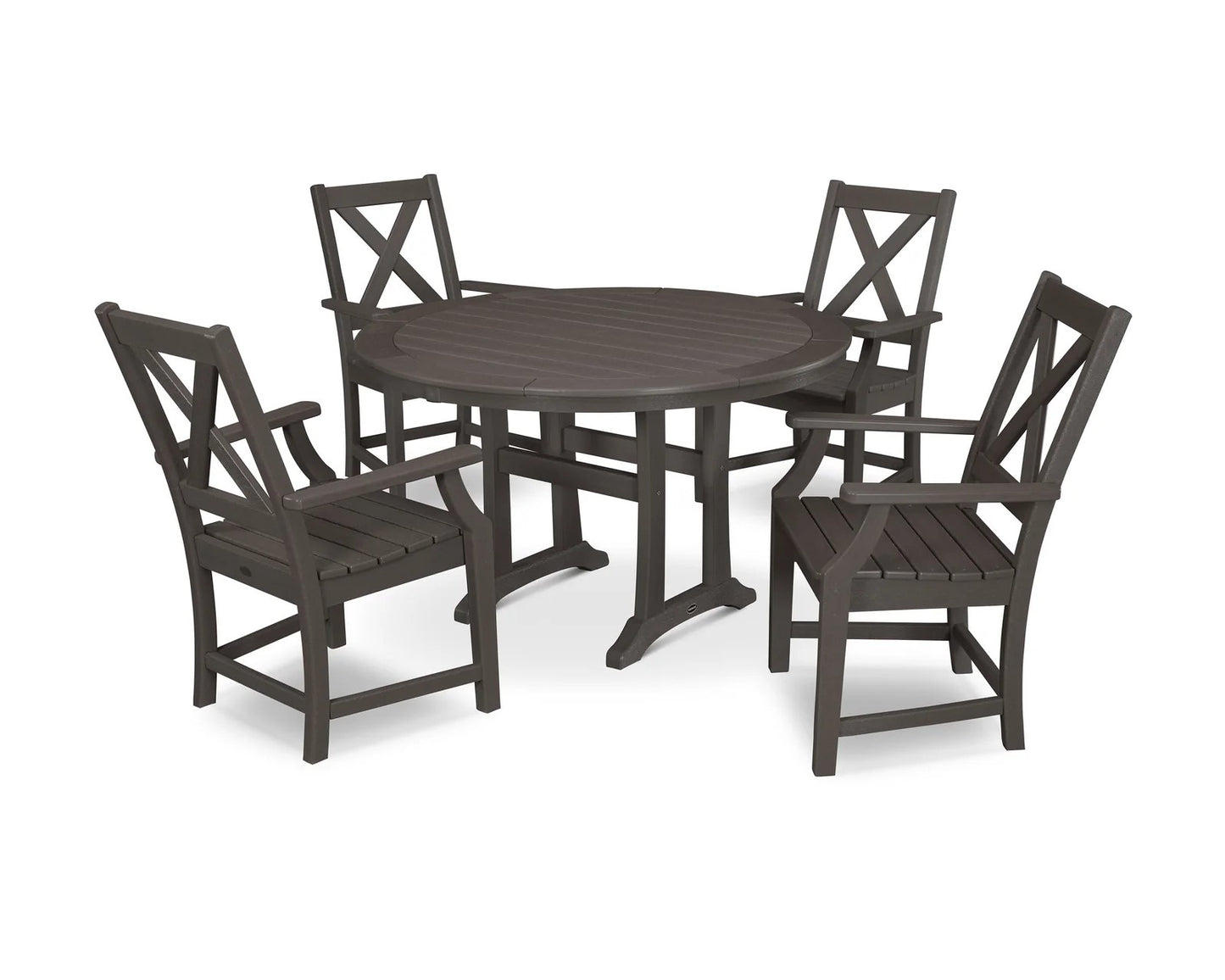 Polywood - Braxton 5-Piece Nautical Trestle Arm Chair Dining Set - FREE SHIPPING
