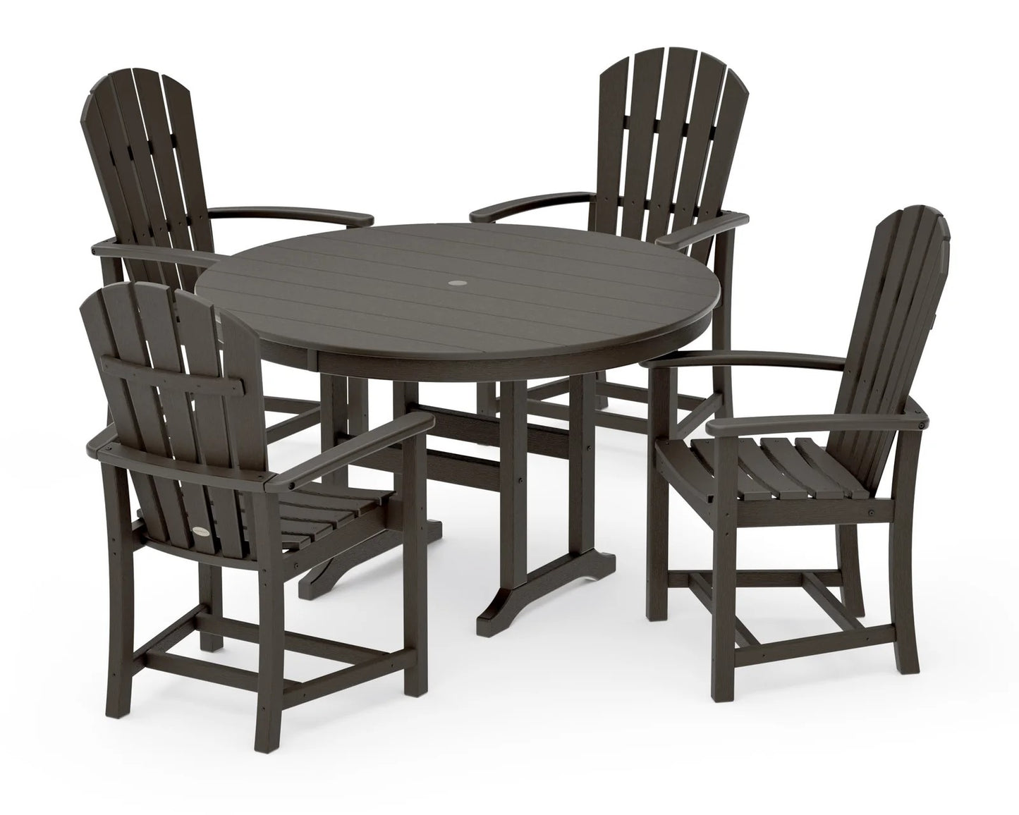 Polywood - Palm Coast 5-Piece Round Farmhouse Dining Set - FREE SHIPPING