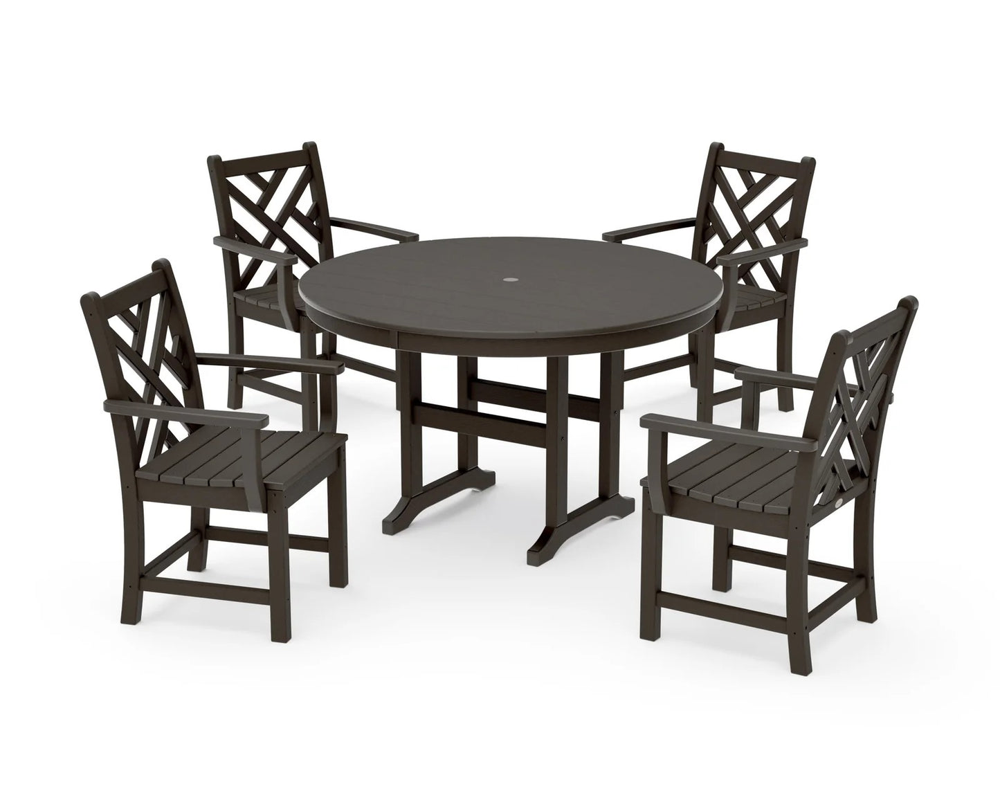 Polywood - Chippendale 5-Piece Round Farmhouse Dining Set - FREE SHIPPING