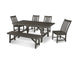 Polywood - Vineyard 6-Piece Rustic Farmhouse Side Chair Dining Set with Bench - FREE SHIPPING
