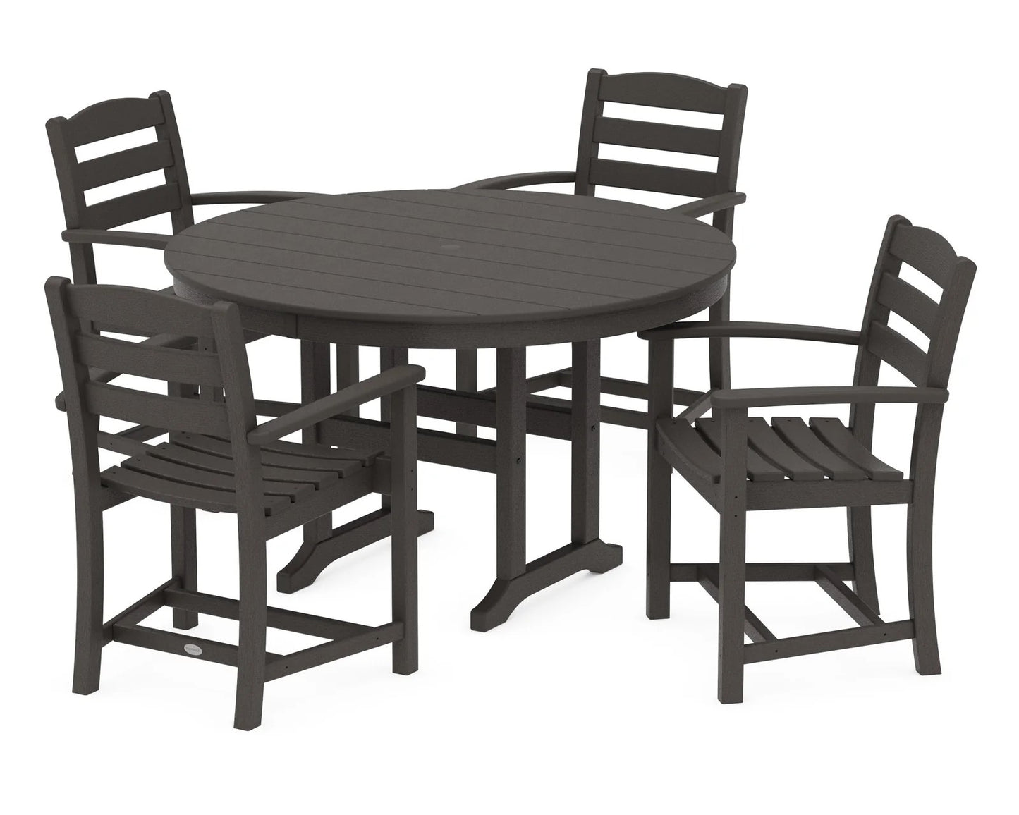 Polywood - La Casa Café 5-Piece Round Farmhouse Dining Set - FREE SHIPPING