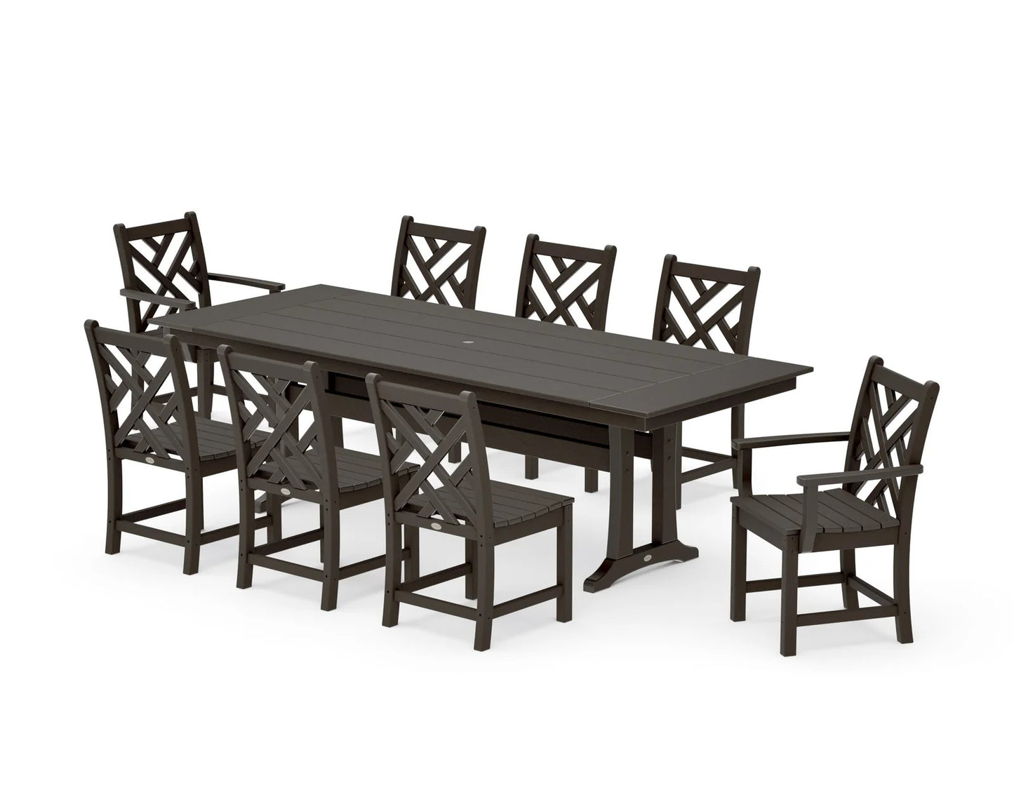 Polywood - Chippendale 9-Piece Farmhouse Dining Set with Trestle Legs - FREE SHIPPING
