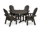 Polywood - Vineyard Curveback Adirondack 5-Piece Nautical Trestle Dining Set - FREE SHIPPING