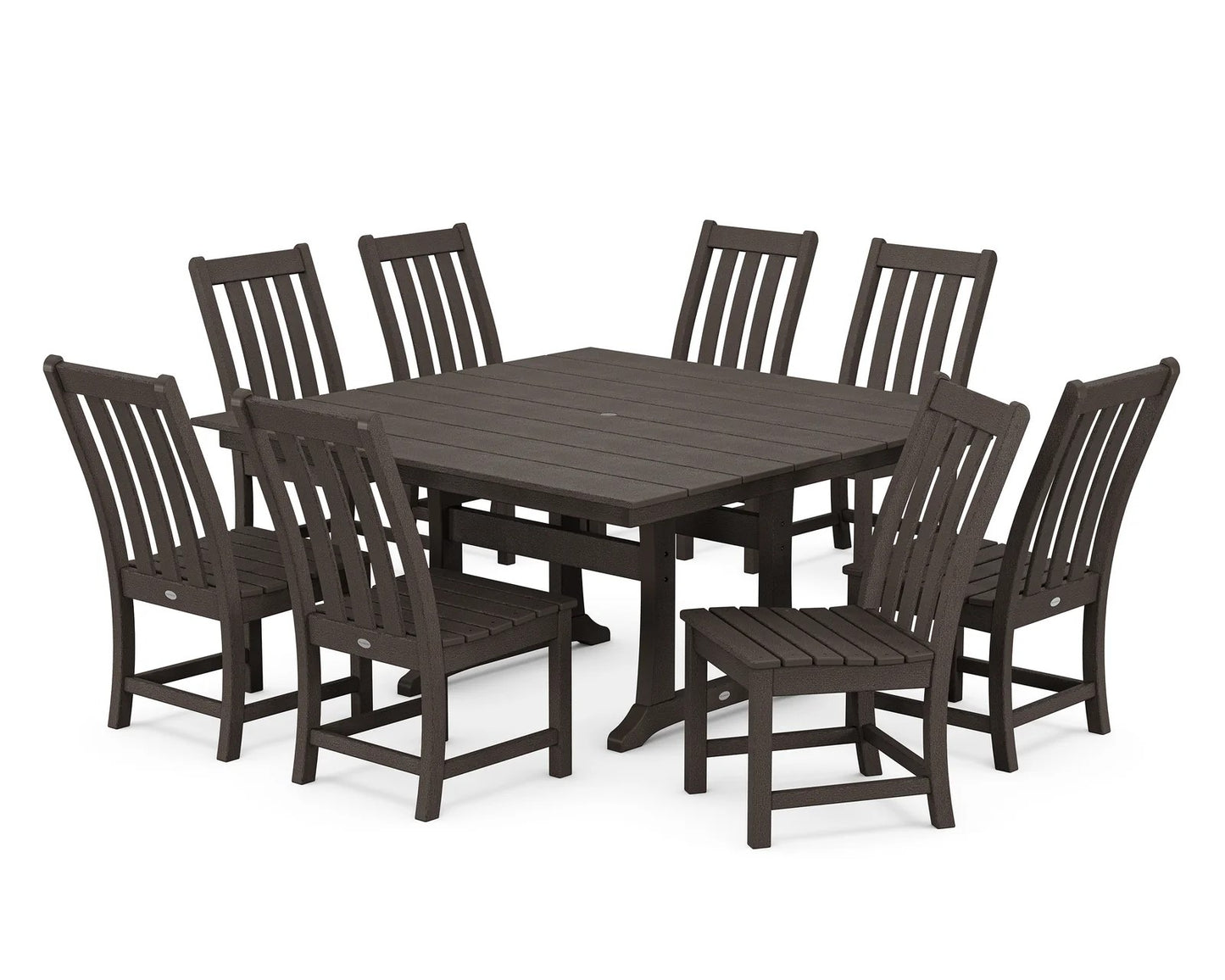 Polywood - Vineyard 9-Piece Farmhouse Trestle Dining Set - FREE SHIPPING