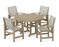 Polywood - Coastal 5-Piece Round Farmhouse Dining Set - FREE SHIPPING