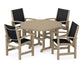 Polywood - Coastal 5-Piece Round Farmhouse Dining Set - FREE SHIPPING
