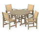 Polywood - Coastal 5-Piece Round Farmhouse Dining Set - FREE SHIPPING