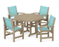 Polywood - Coastal 5-Piece Round Farmhouse Dining Set - FREE SHIPPING