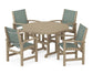 Polywood - Coastal 5-Piece Round Farmhouse Dining Set - FREE SHIPPING