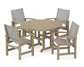 Polywood - Coastal 5-Piece Round Farmhouse Dining Set - FREE SHIPPING
