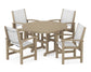 Polywood - Coastal 5-Piece Round Farmhouse Dining Set - FREE SHIPPING