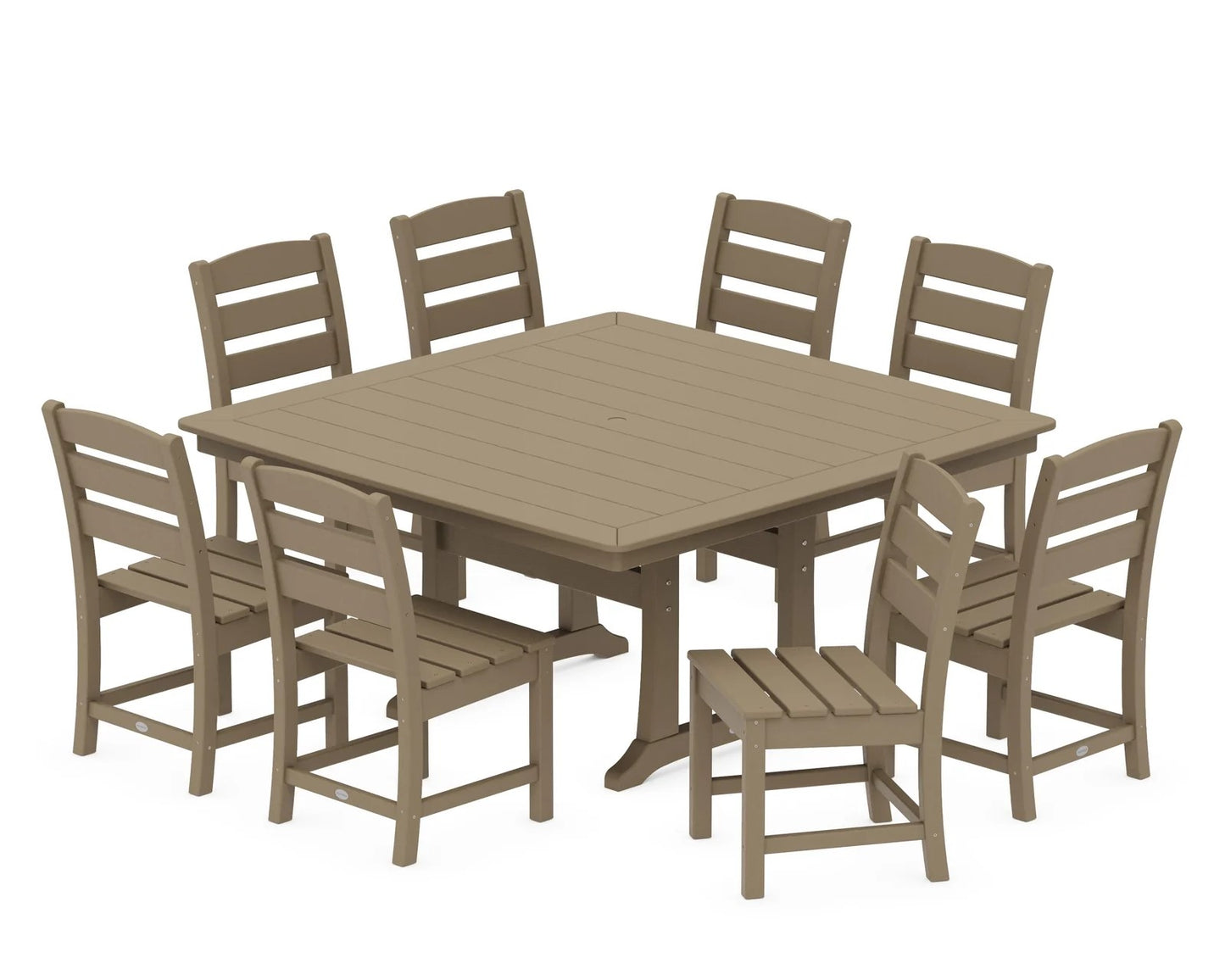Polywood - Lakeside 9-Piece Nautical Trestle Dining Set - FREE SHIPPING