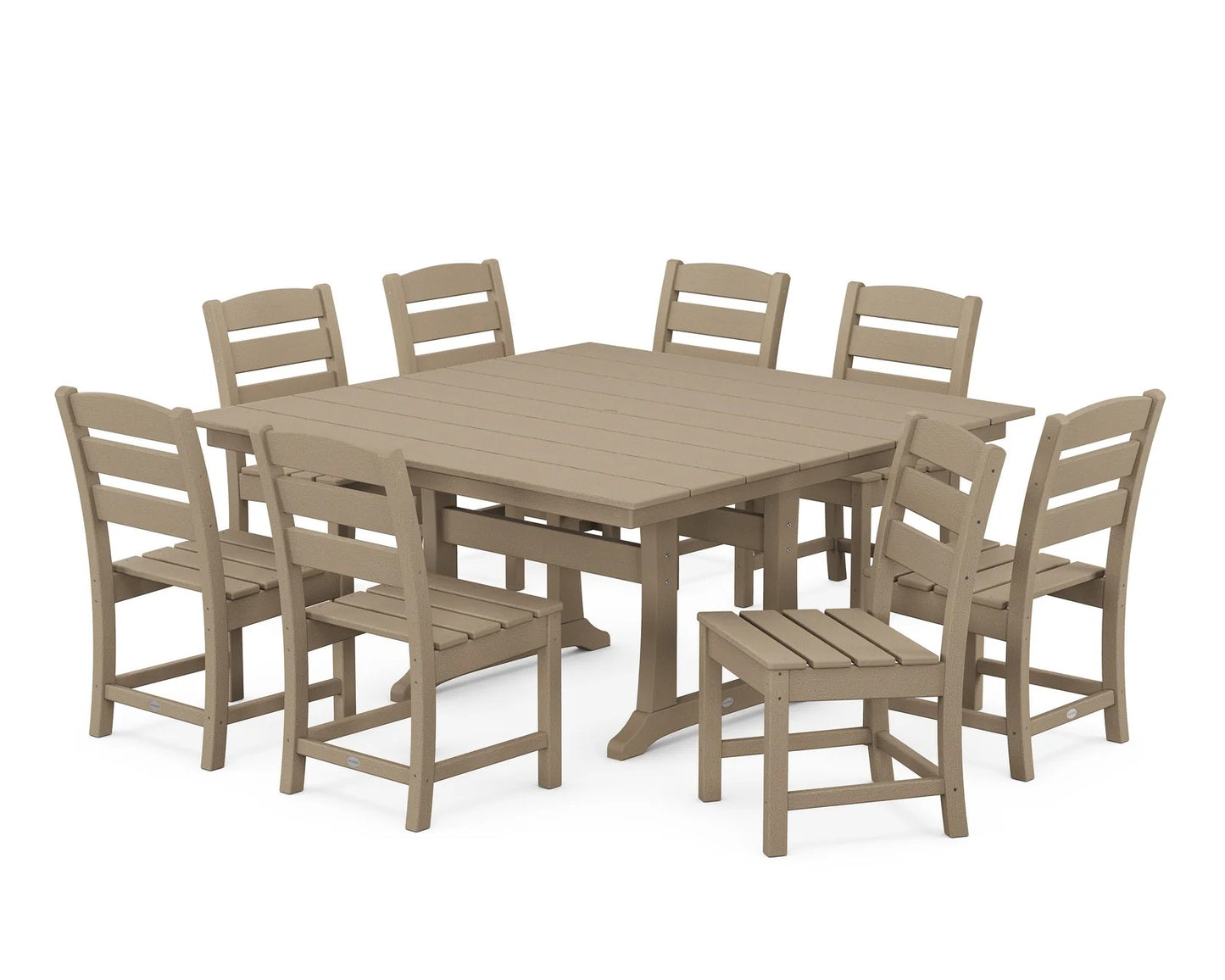 Polywood - Lakeside 9-Piece Farmhouse Trestle Dining Set - FREE SHIPPING
