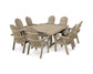Polywood - Vineyard Curveback Adirondack 9-Piece Nautical Trestle Dining Set - FREE SHIPPING