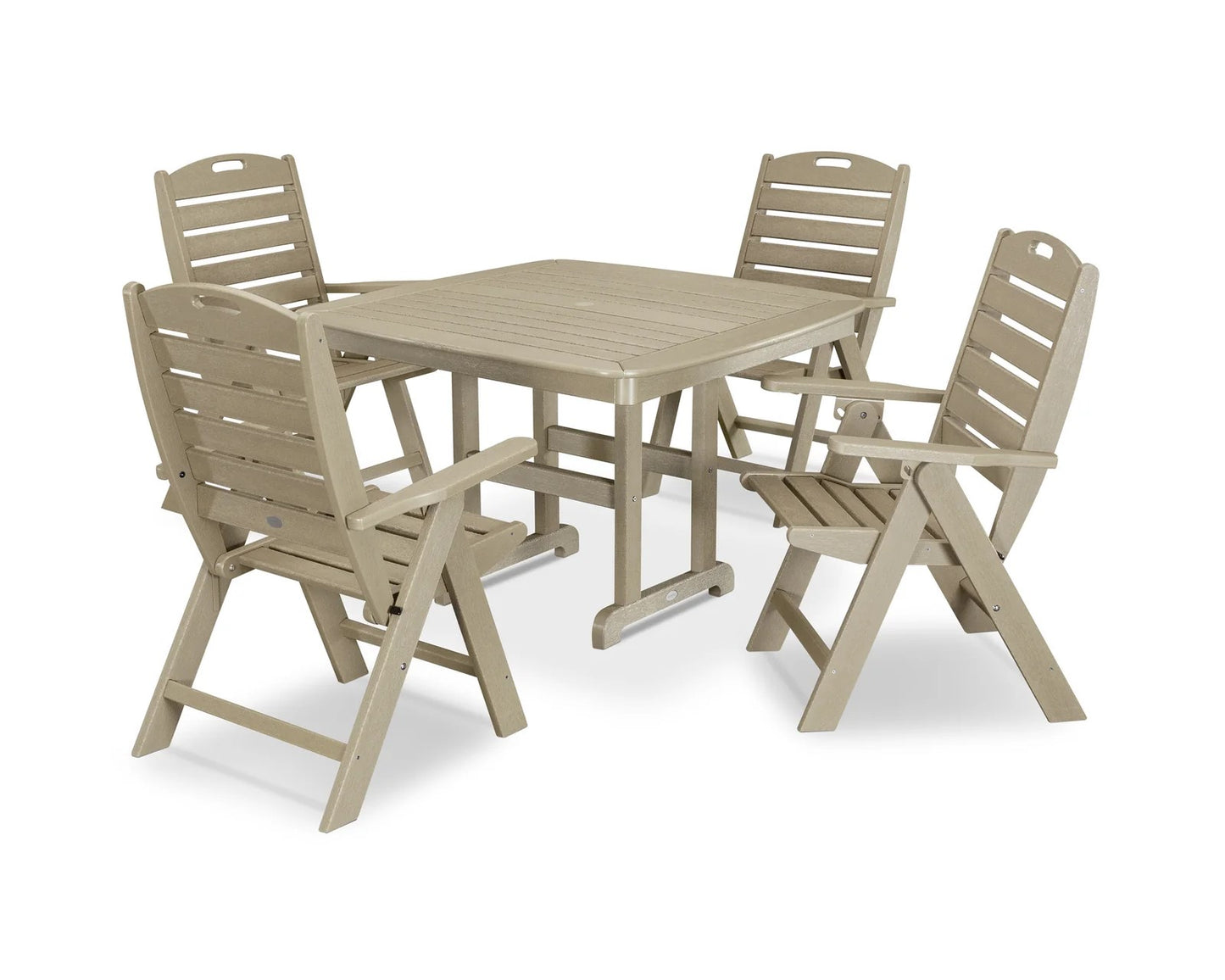 Polywood - Nautical Highback Chair 5-Piece Dining Set - FREE SHIPPING