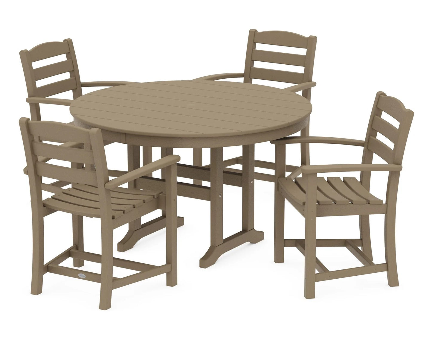 Polywood - La Casa Café 5-Piece Round Farmhouse Dining Set - FREE SHIPPING